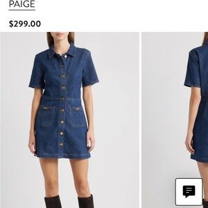 PAIGE Dark Blue Mini Denim Dress